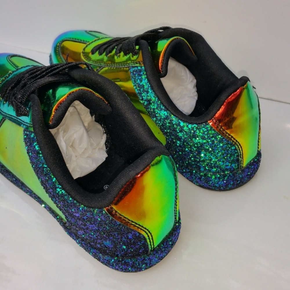 Luminous Hologram Glitter Kicks Sneakers Brand New - Picture 6 of 8